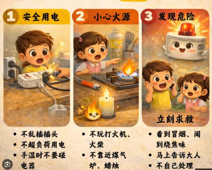 你知道儿童从哪些方面注意消防安全问题吗？